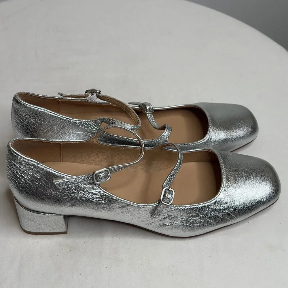 Madewell Silver Mary Jane Heels - Picture 6 of 13